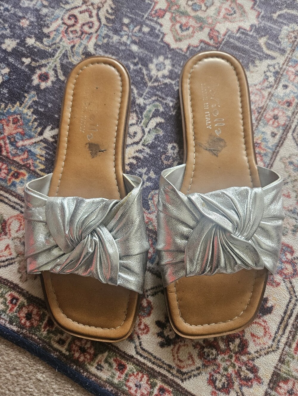 Mariella Silver Knot Made In Italy Sandals, 8
